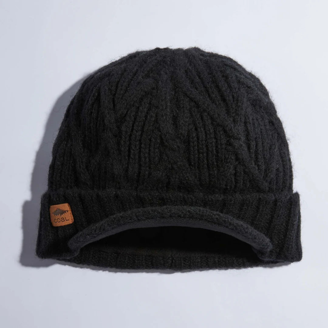The Yukon Brim Cable Knit Wool Beanie