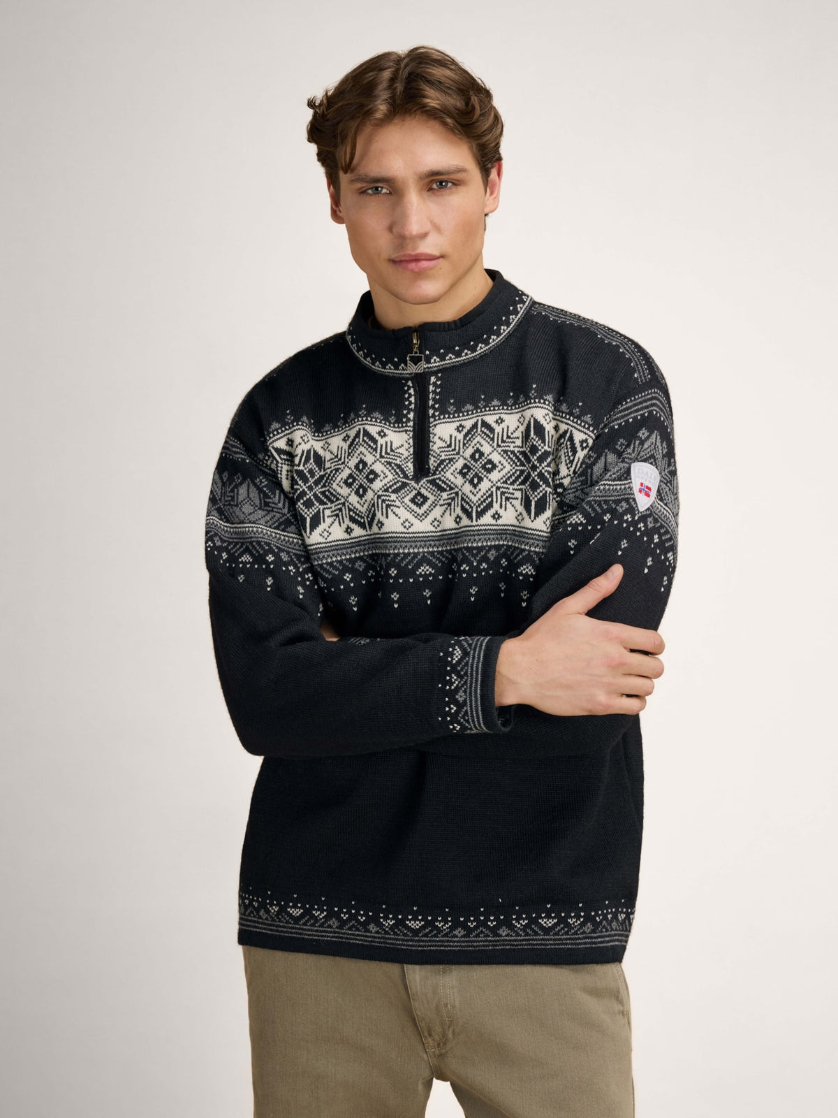 Men’s Blyfjell Knit Sweater – Steel Offwhite Navy