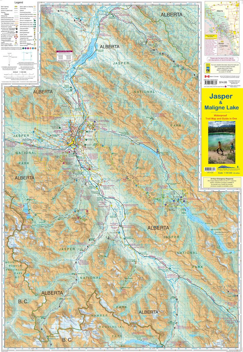 Jasper & Maligne Lake Map