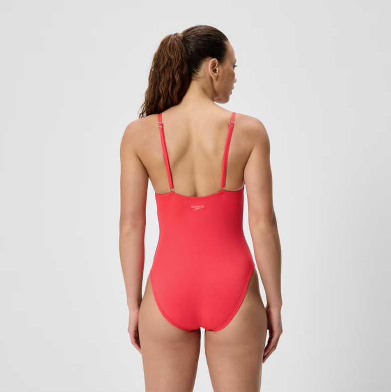 Women's Solid V-Neck One Piece