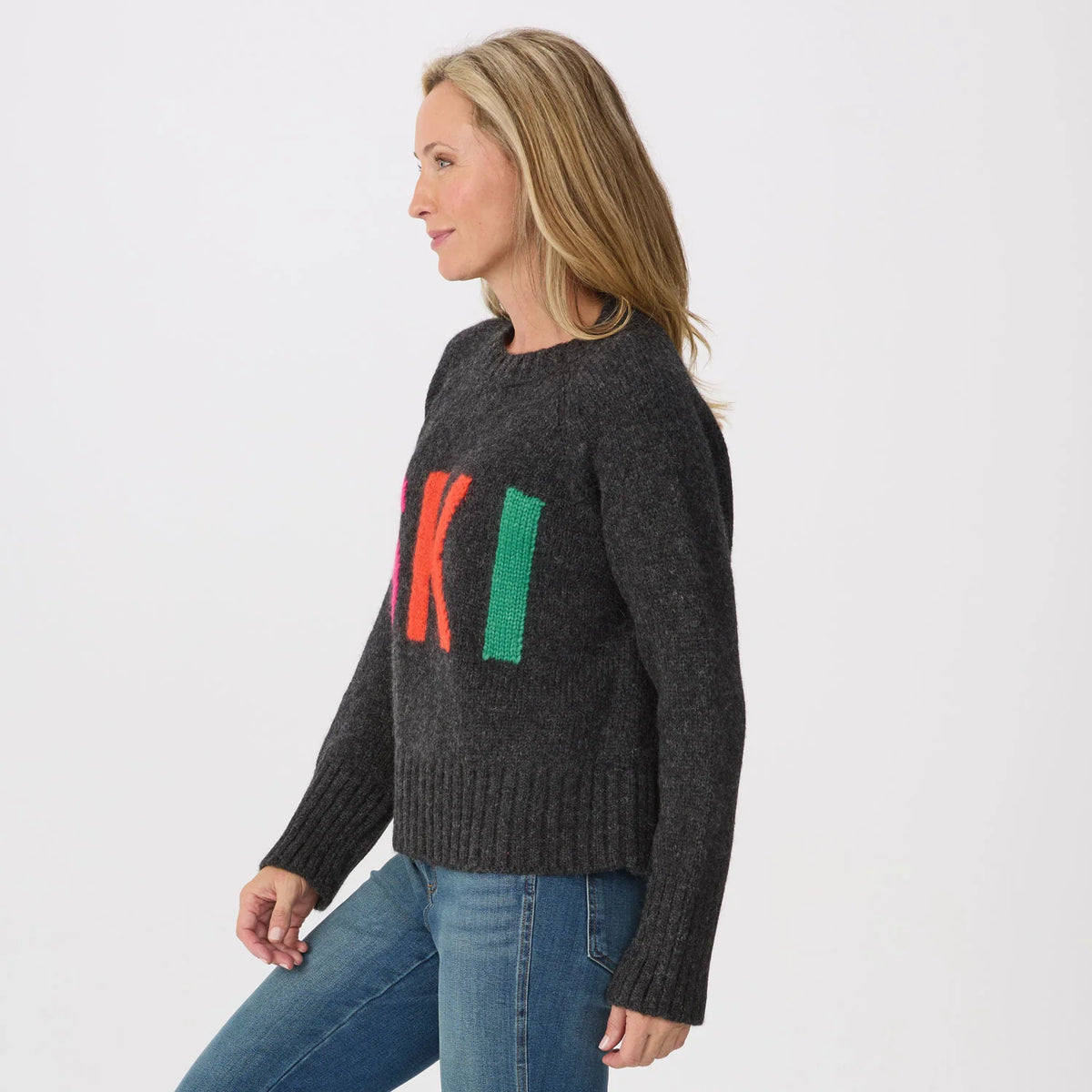Women’s Ski Crew Neck – Heather Black