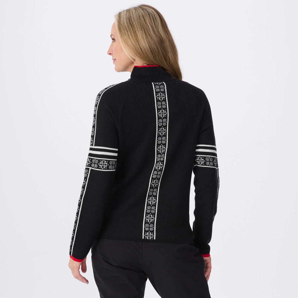 Women’s Glacier Zip Neck Sweater – Black