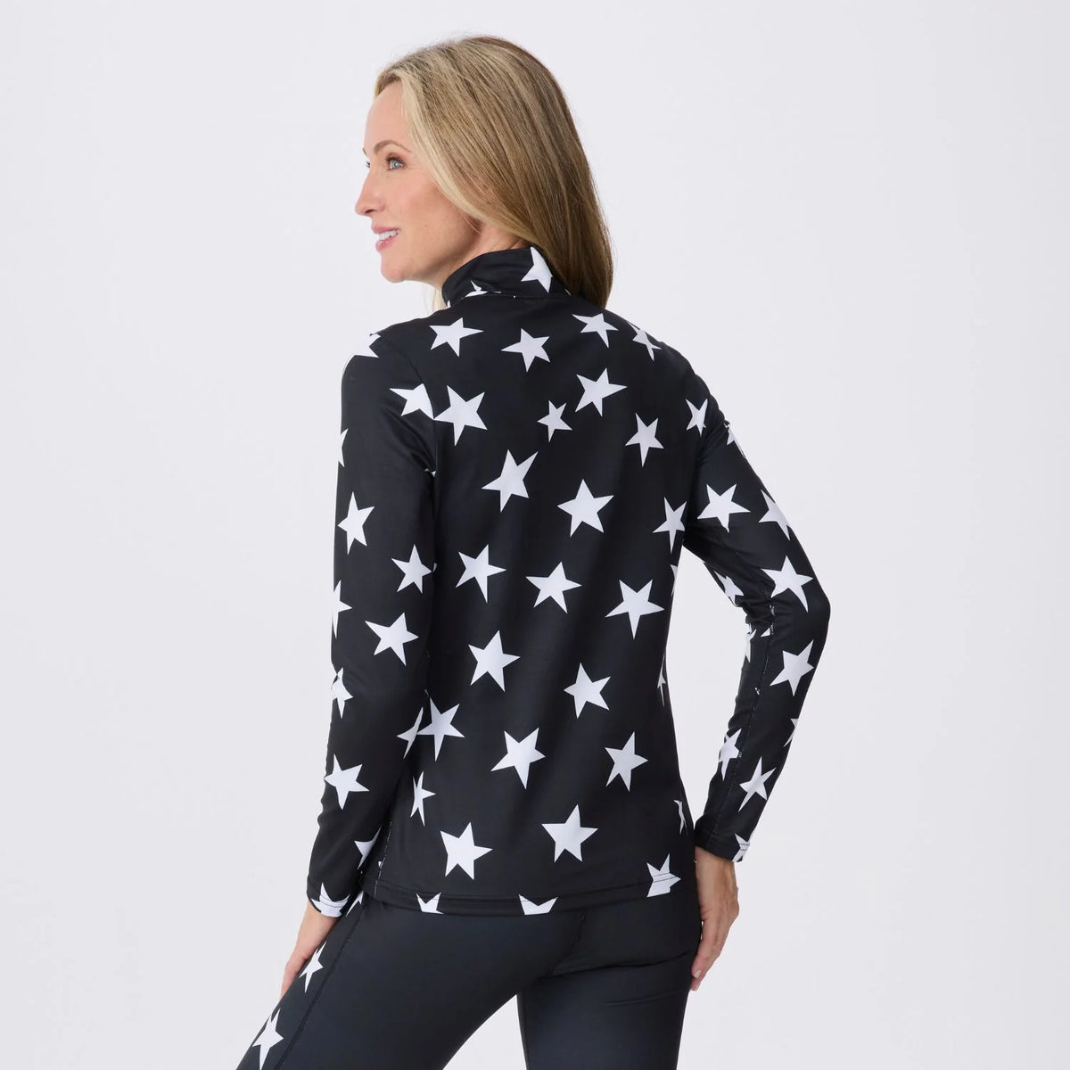 Women’s All Over Stars Top – Black