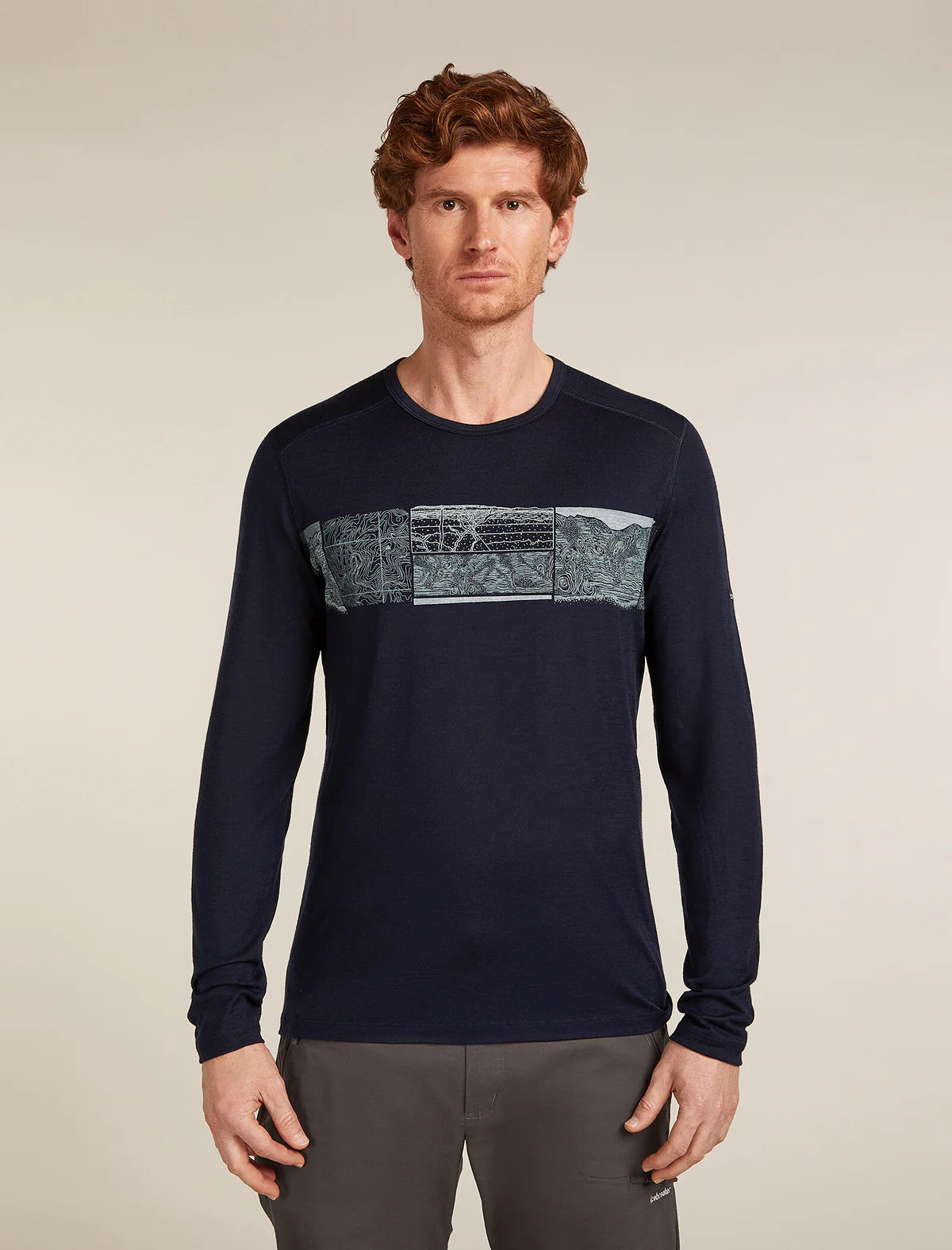 Men's Merino 200 Oasis Long Sleeve Crewe Thermal Top Elevation Line