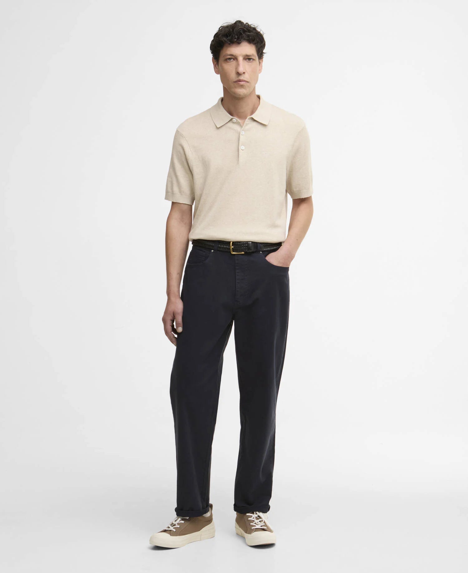 Men's Muston Linen-Blend Knitted Polo Shirt