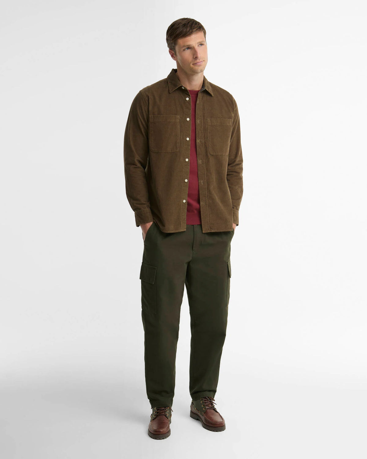 Men’s Cord Authentic-Fit Long-Sleeved Shirt product image