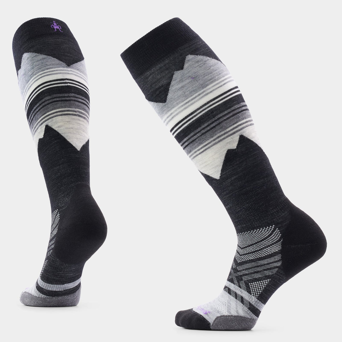 Women's Ski Pattern Over The Calf Socks Targeted Cushion
