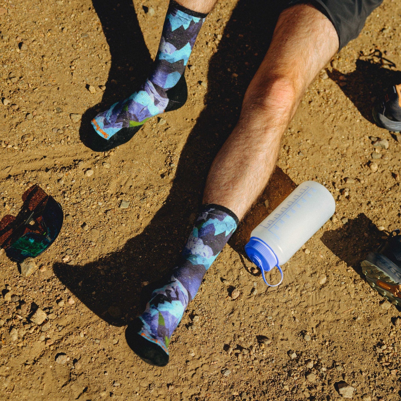 Trail Run Summit Sector Print Crew Socks Targeted Cushion