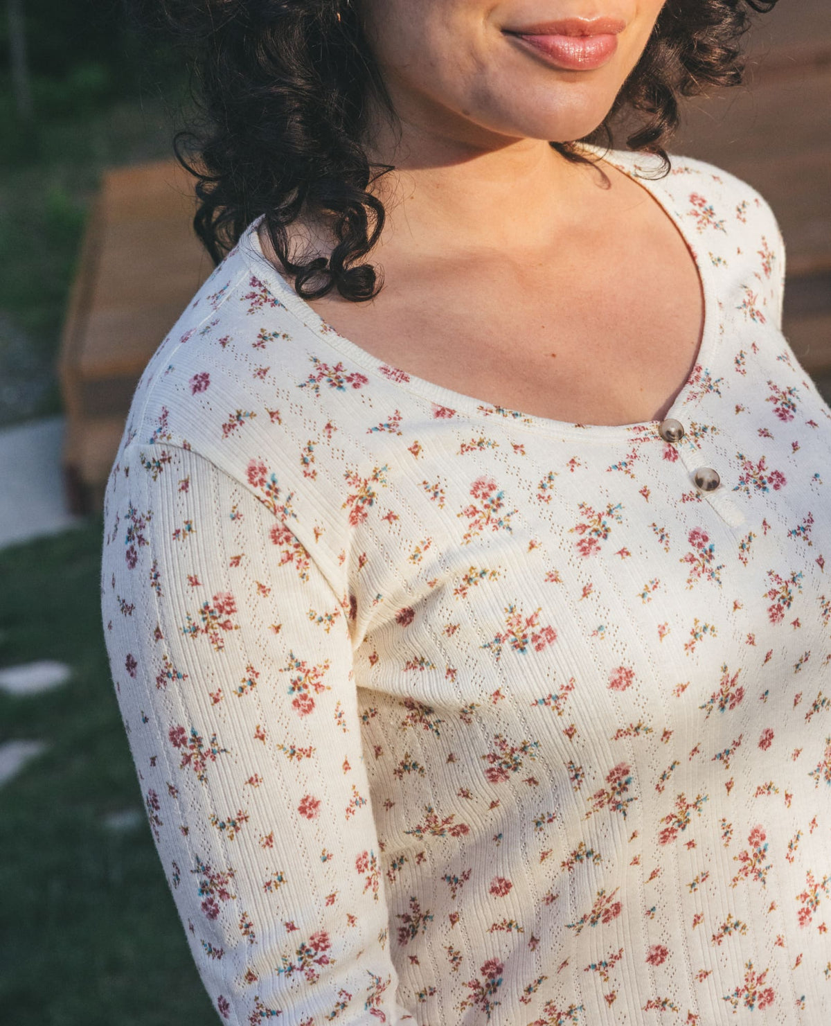 Women’s Foothill Pointelle Henley Tee product image