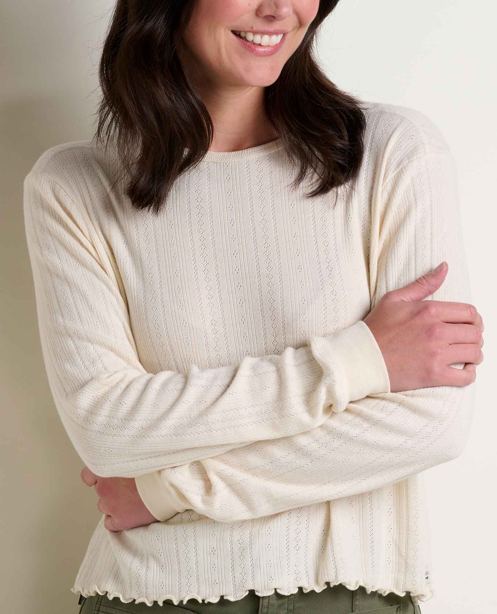 Women's Foothill Pointelle Long Sleeve Crew