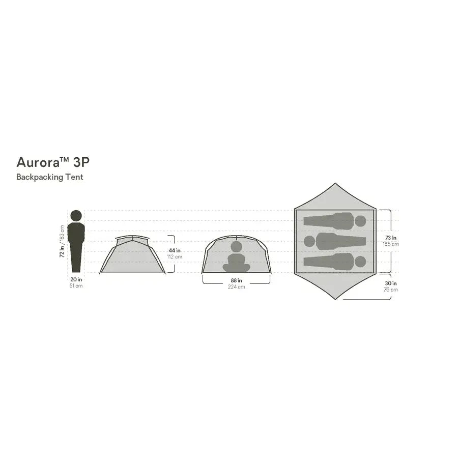 Aurora Backpacking Tent & Footprint 3-Person