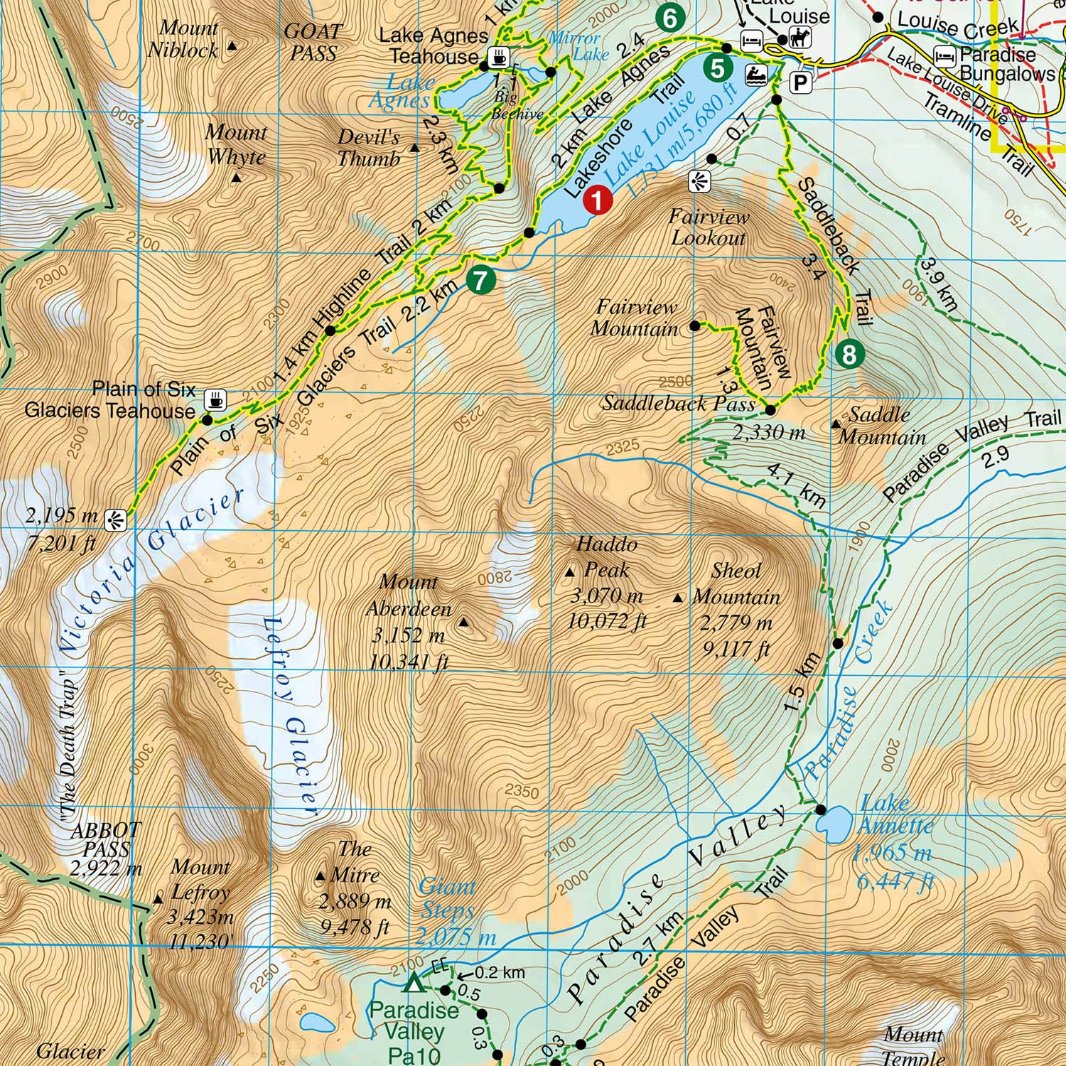 Lake Louise & Moraine Lake Map