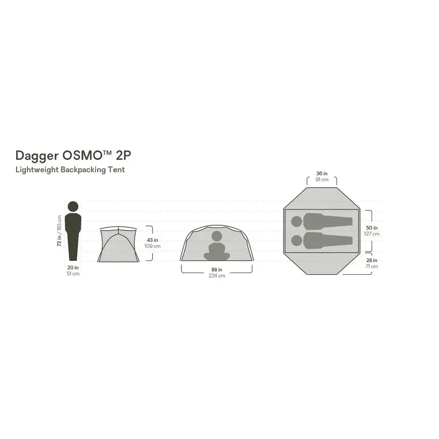 Dagger OSMO Lightweight Backpacking Tent 3-Person