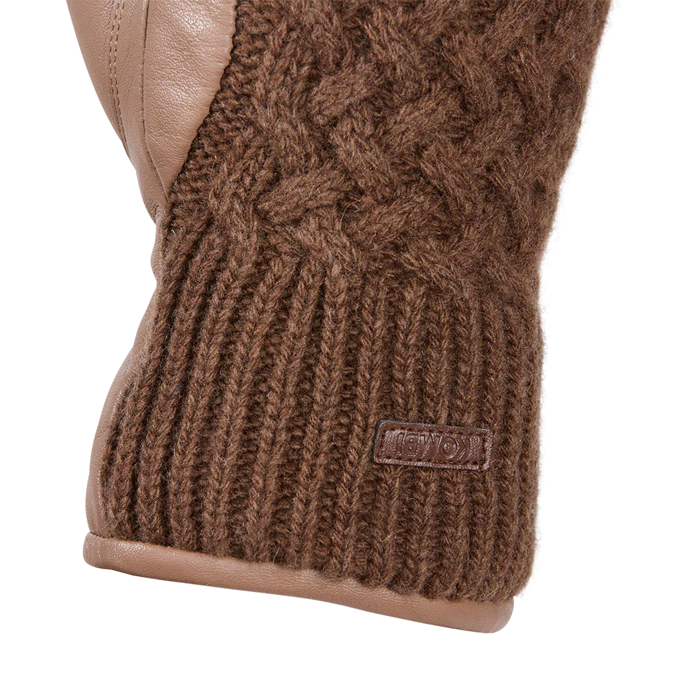 Women's Ariana Leather and Knit Mittens