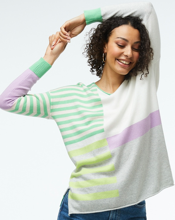 Zaket and Plover Women's Fun Stripe Sweater.
