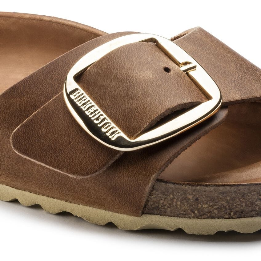 Madrid Big Buckle Oiled Leather Sandals