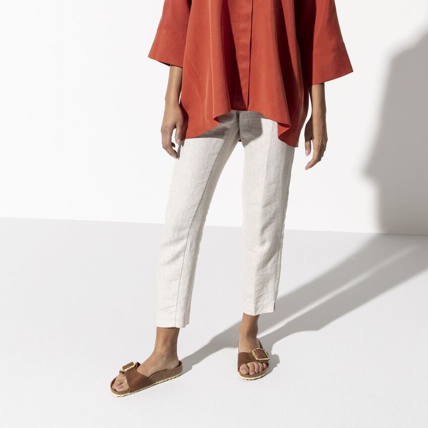 Madrid Big Buckle Oiled Leather Sandals