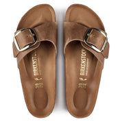 Madrid Big Buckle Oiled Leather Sandals