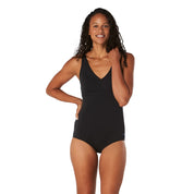 Women's Solid V Neck One Piece