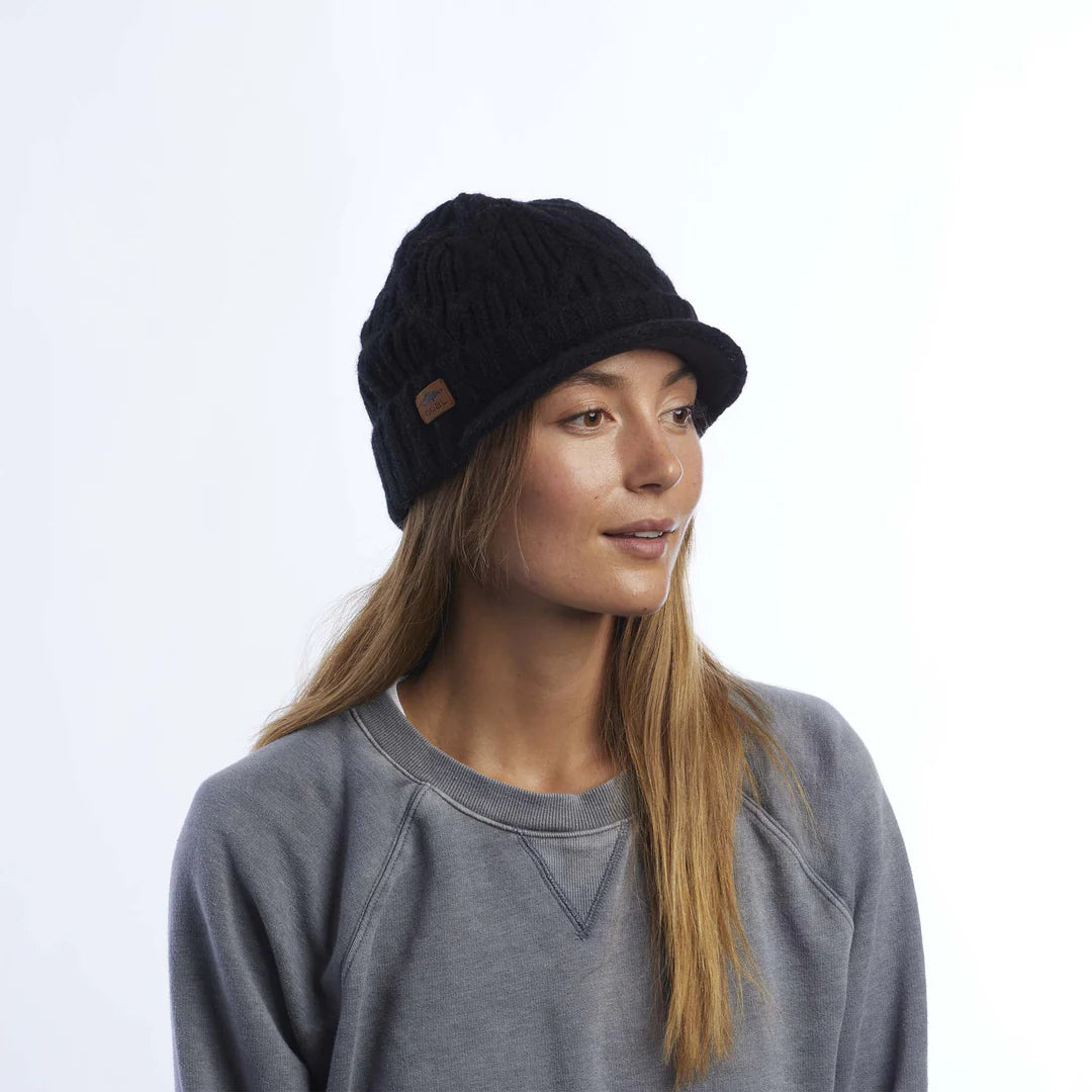 The Yukon Brim Cable Knit Wool Beanie