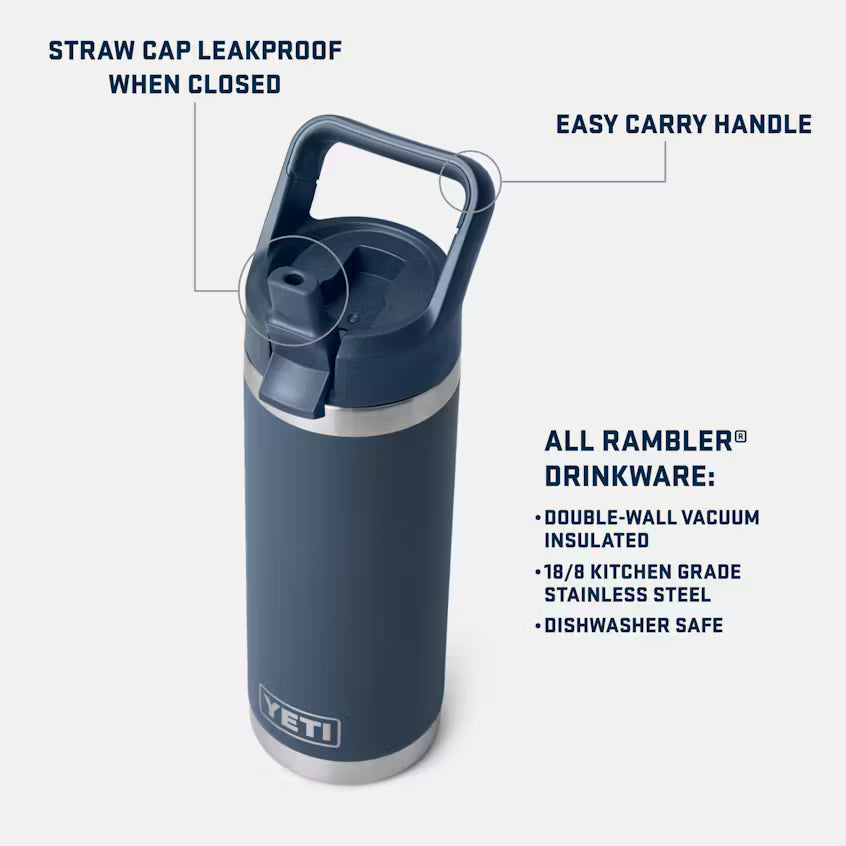 Rambler 18oz Water Bottle w/ Straw Cap