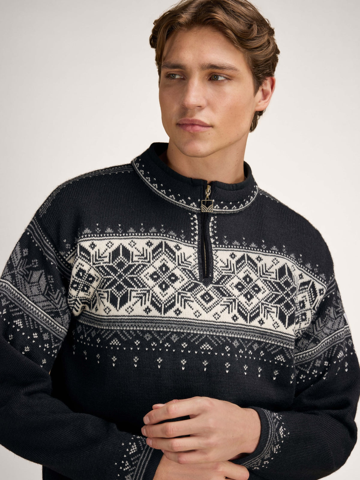Men’s Blyfjell Knit Sweater – Steel Offwhite Navy