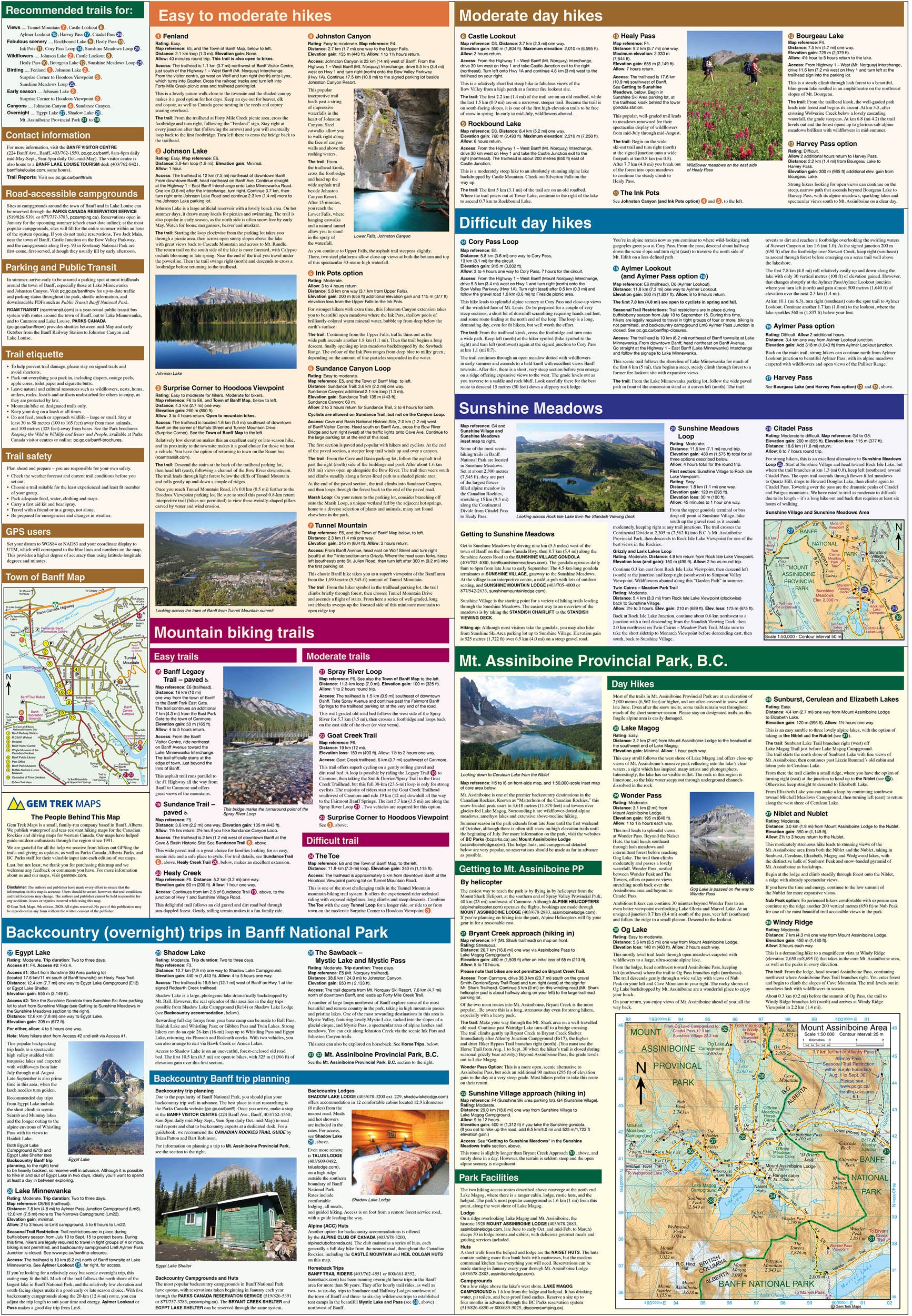 Banff and Mount Assiniboine Map