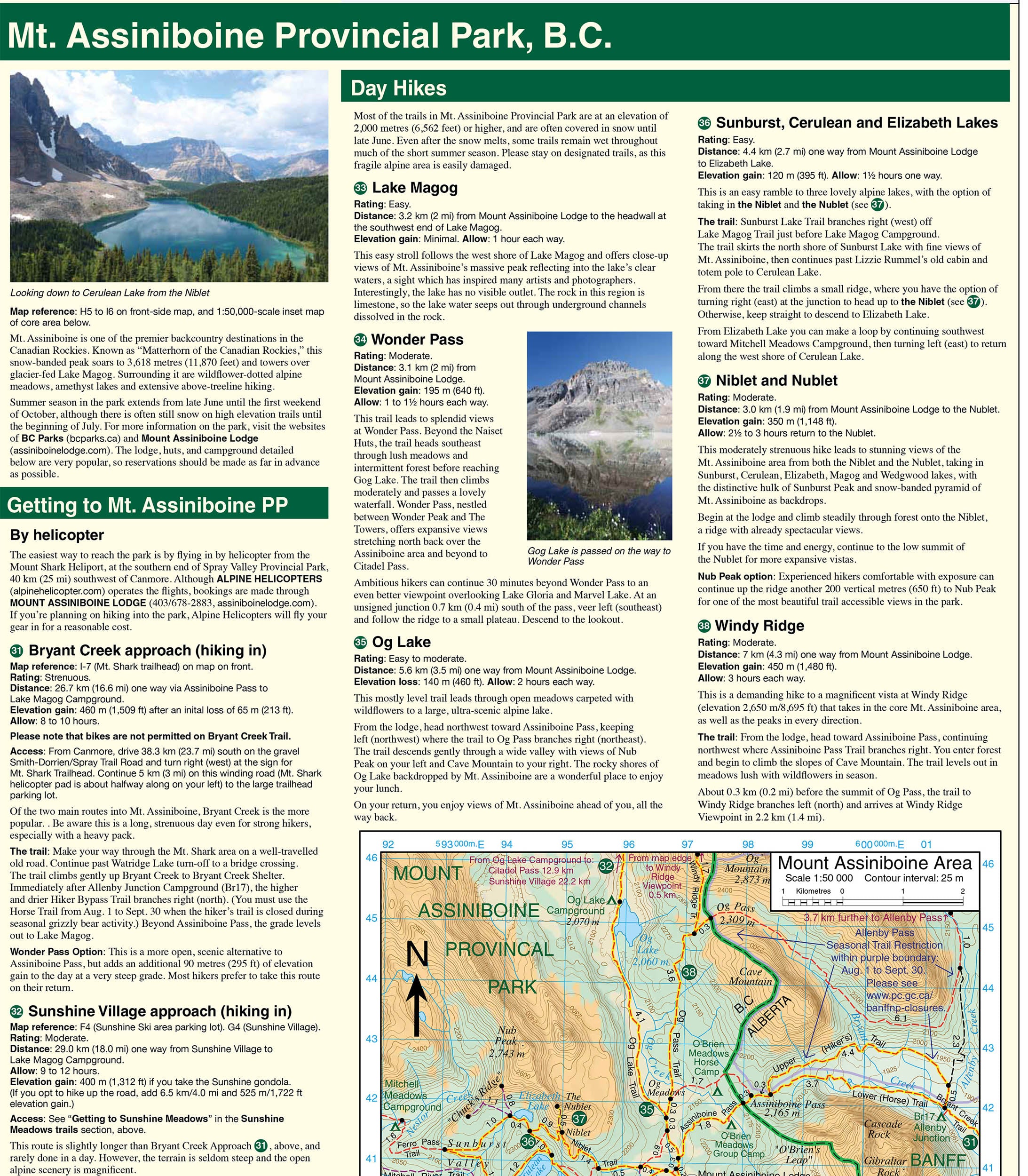 Banff and Mount Assiniboine Map