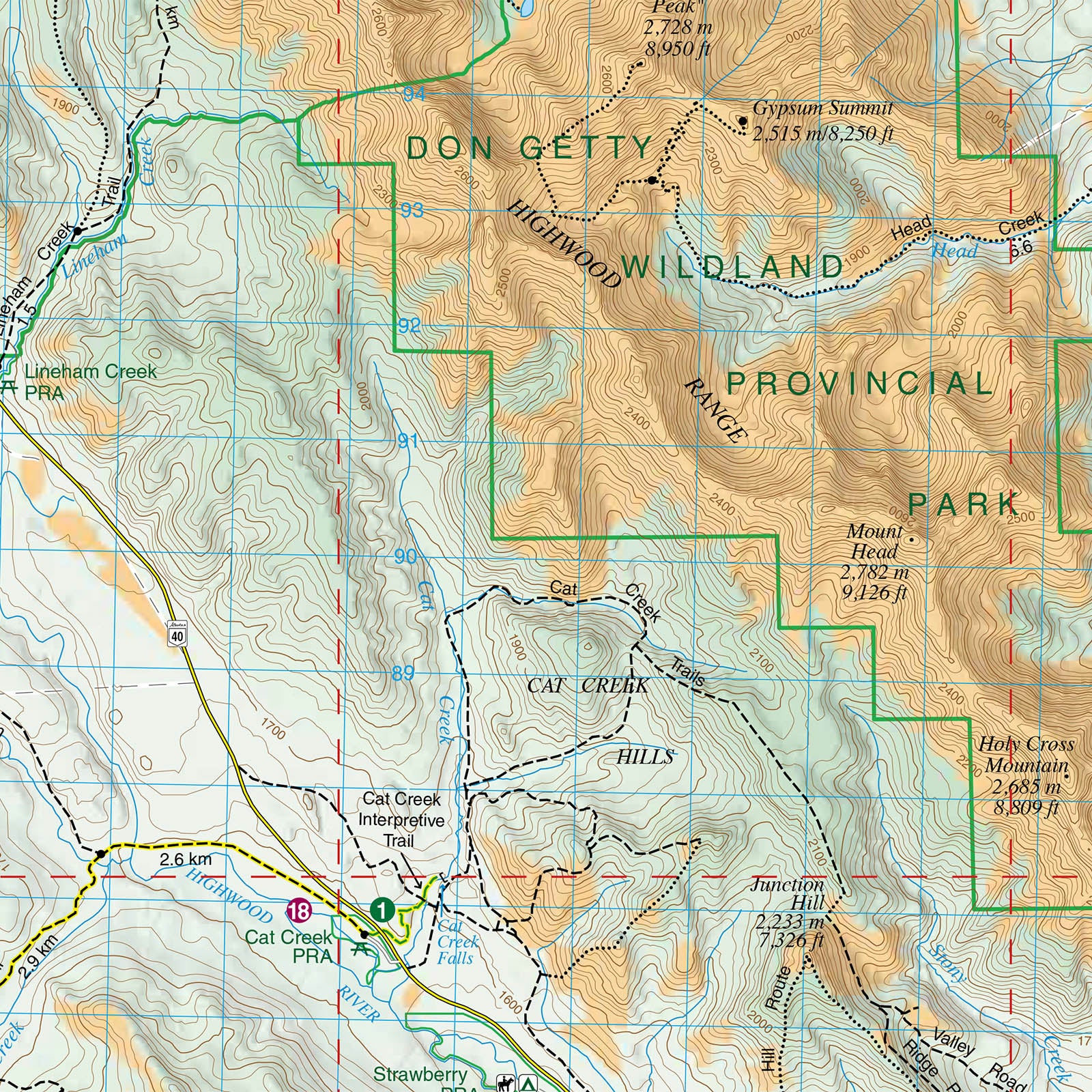 Highwood & Cataract Creek Map