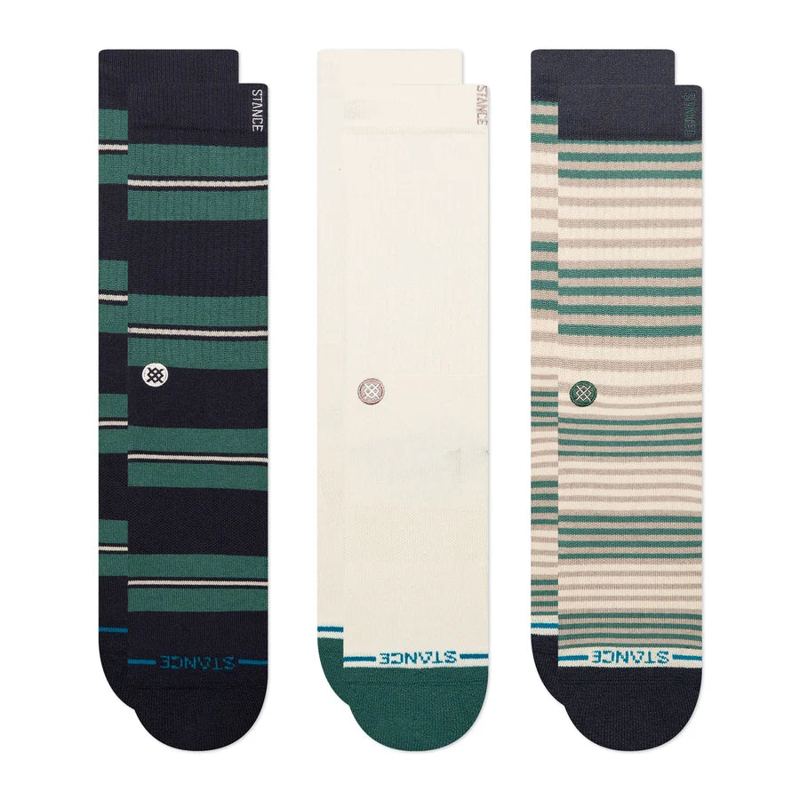 Caesar Stripe Crew Socks 3 Pack