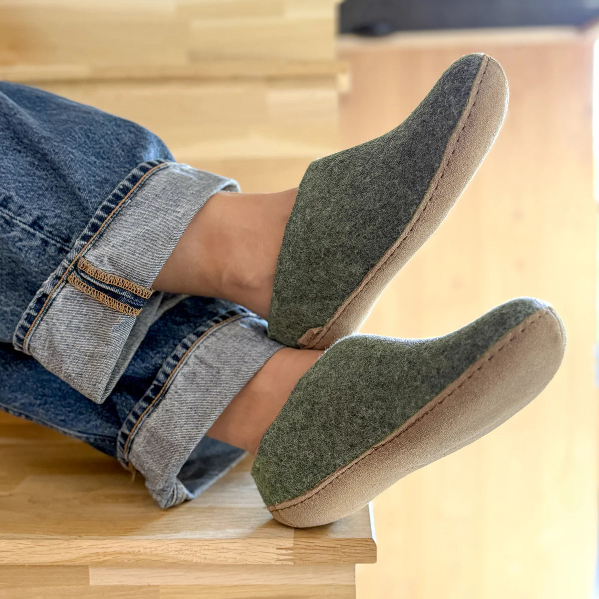 Leather Sole Slip-On Slippers
