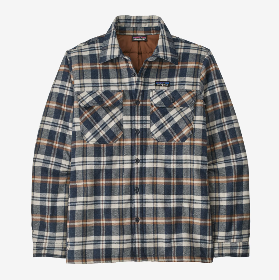 Patagonia Men's Insulated Organic Cotton Midweight Fjord Flannel Shirt Jacket