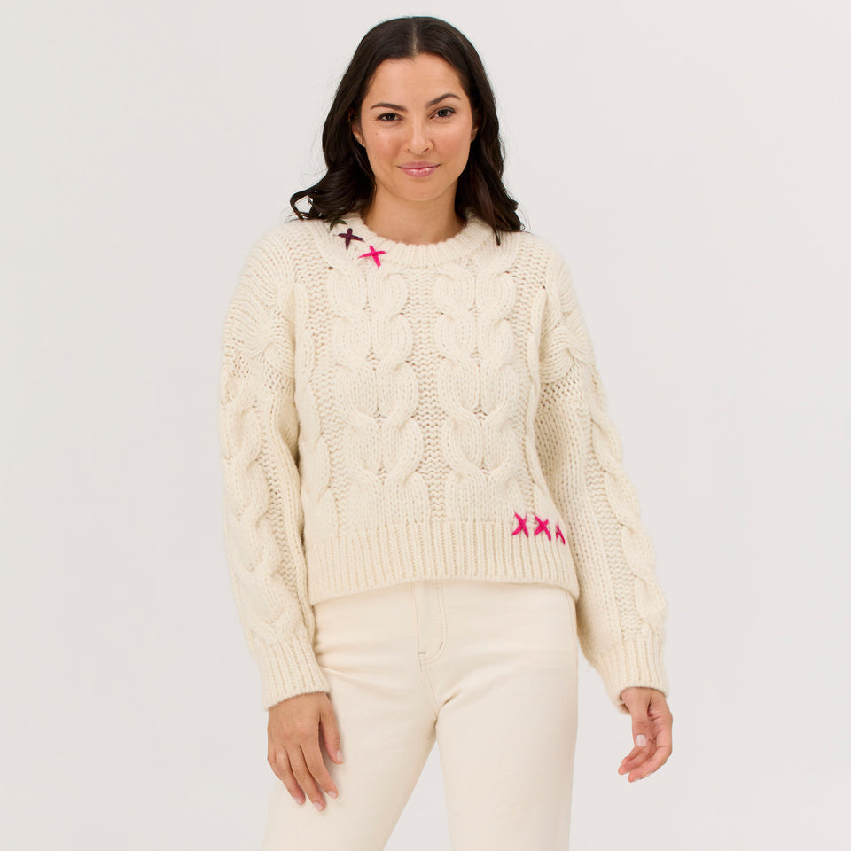 Women's Frea Baby Alpaca Cable Sweater