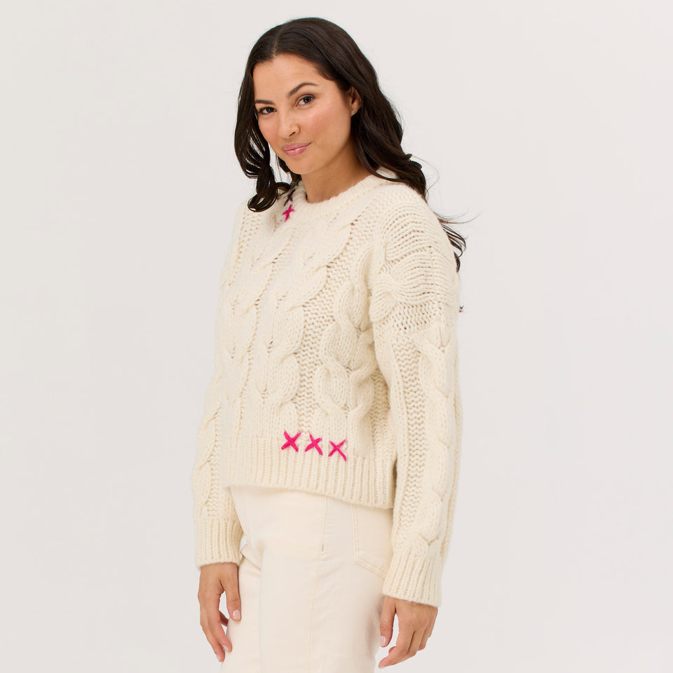 Women's Frea Baby Alpaca Cable Sweater