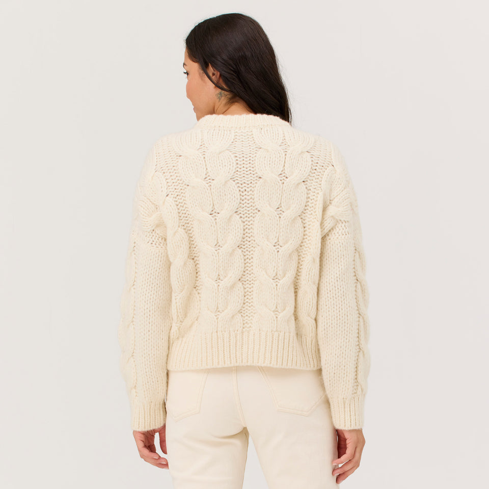 Women's Frea Baby Alpaca Cable Sweater