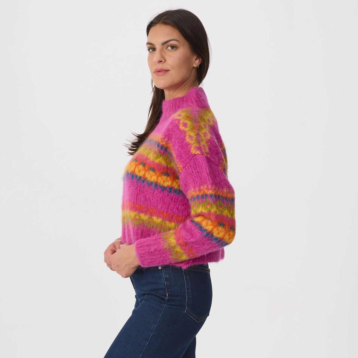 Women’s Celine Mock Neck – Fuchsia