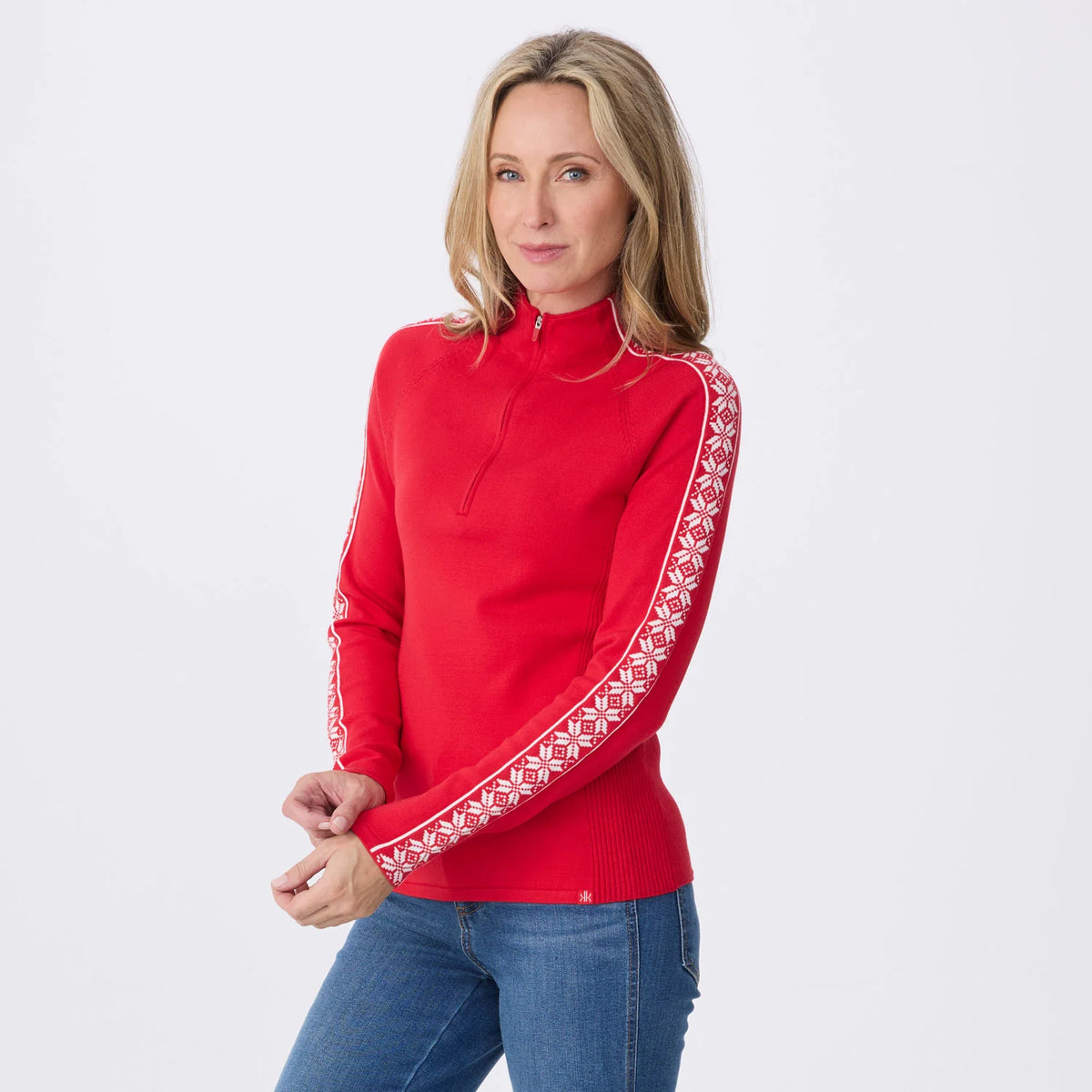 Women’s Slalom Zip Neck – Racing Red