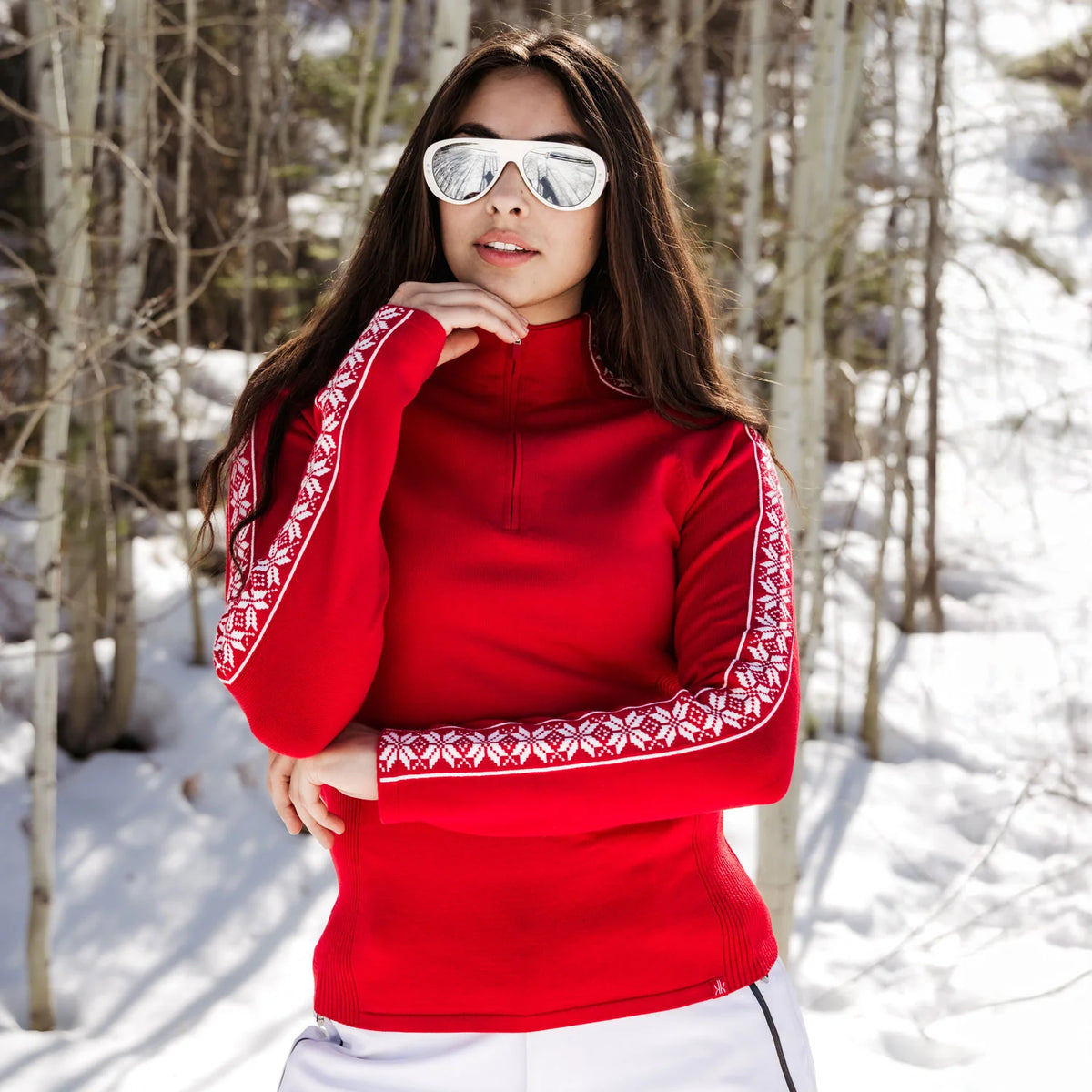 Women’s Slalom Zip Neck – Racing Red