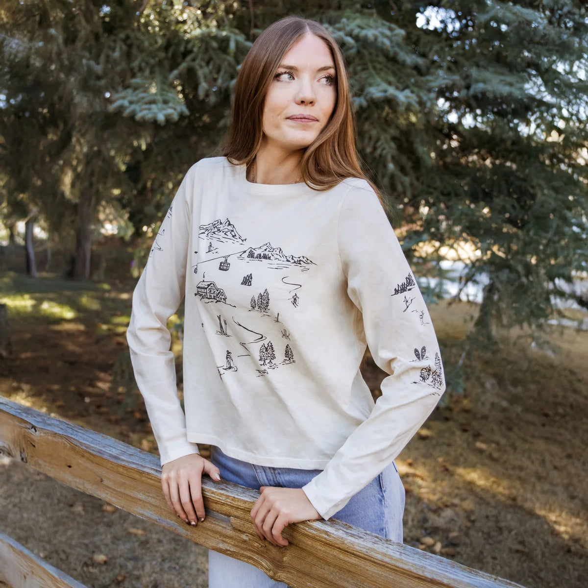 Women’s Maple Graphic Tee – Car Jump