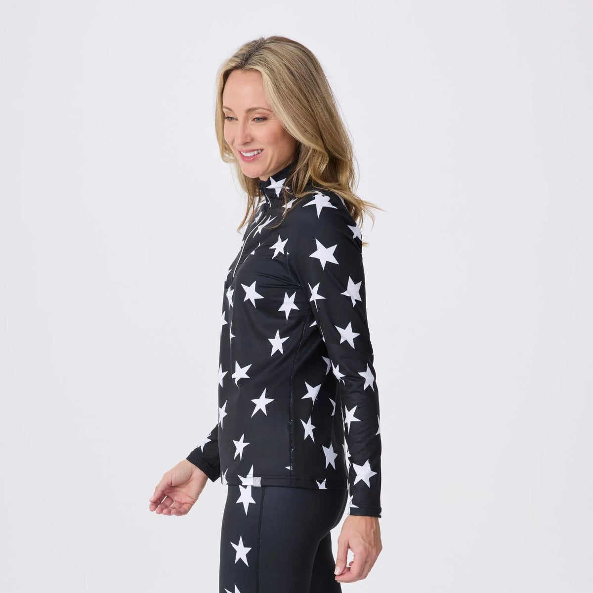 Women’s All Over Stars Top – Black