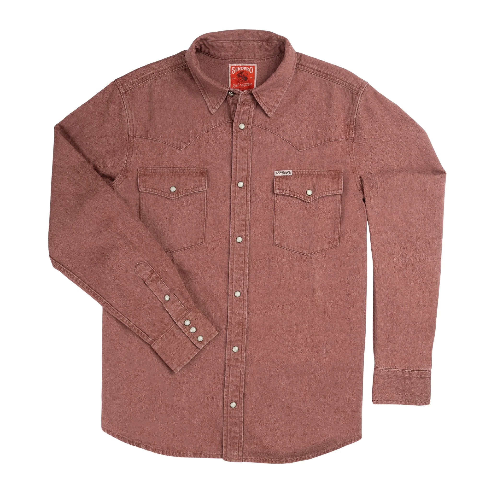 The Wyatt Pearl Snap Long Sleeve Denim Shirt