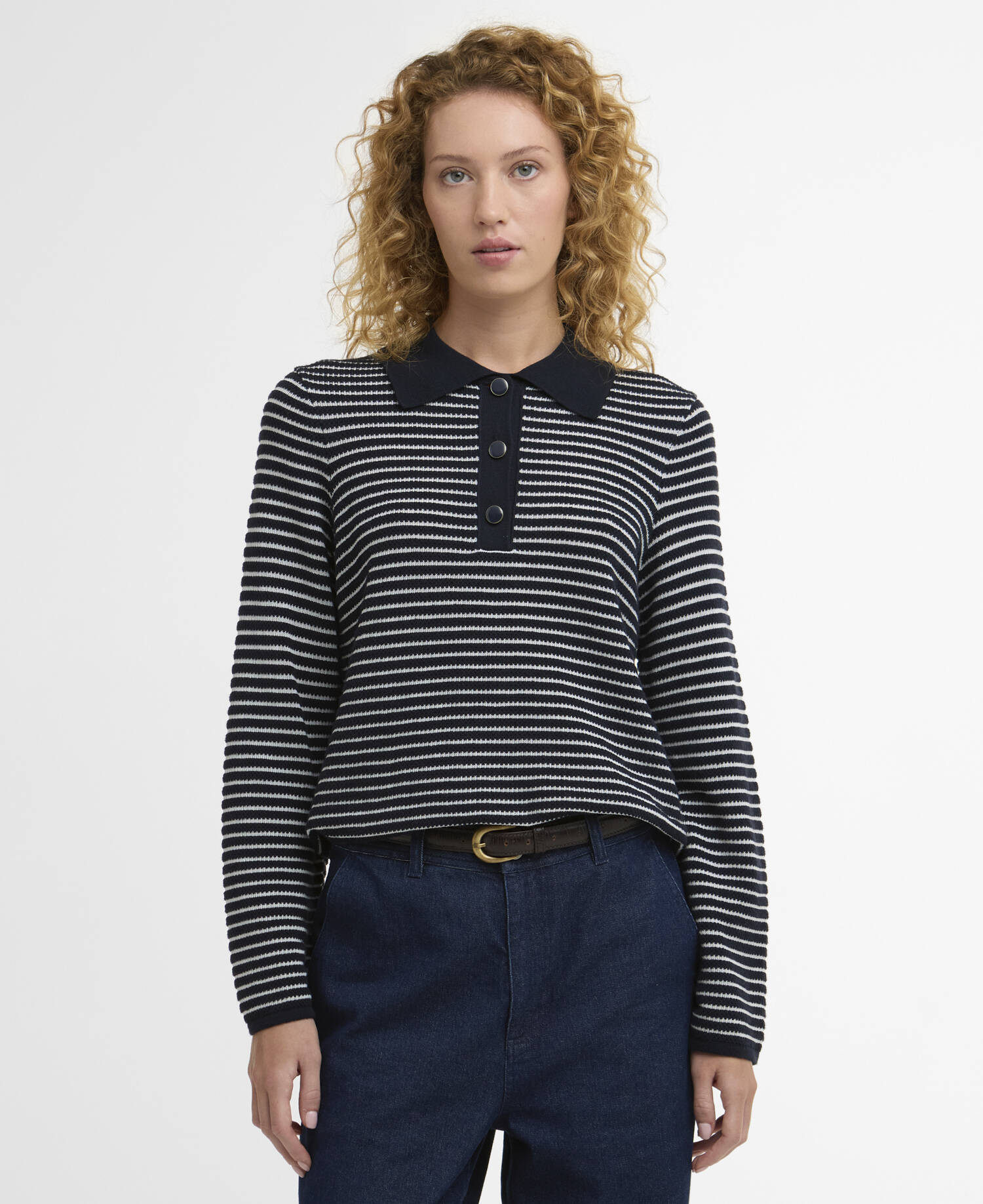 Women's Inez Striped Collared Jumper