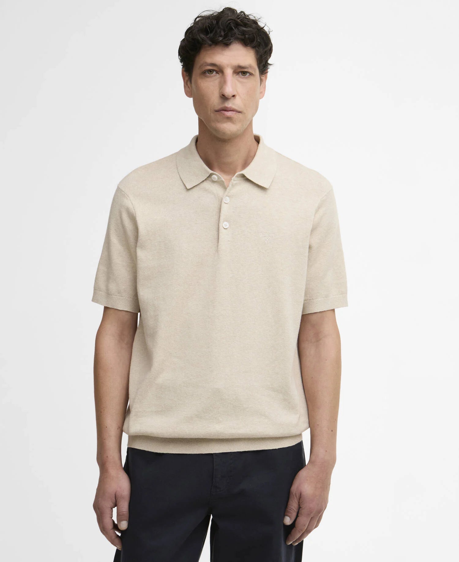 Men's Muston Linen-Blend Knitted Polo Shirt