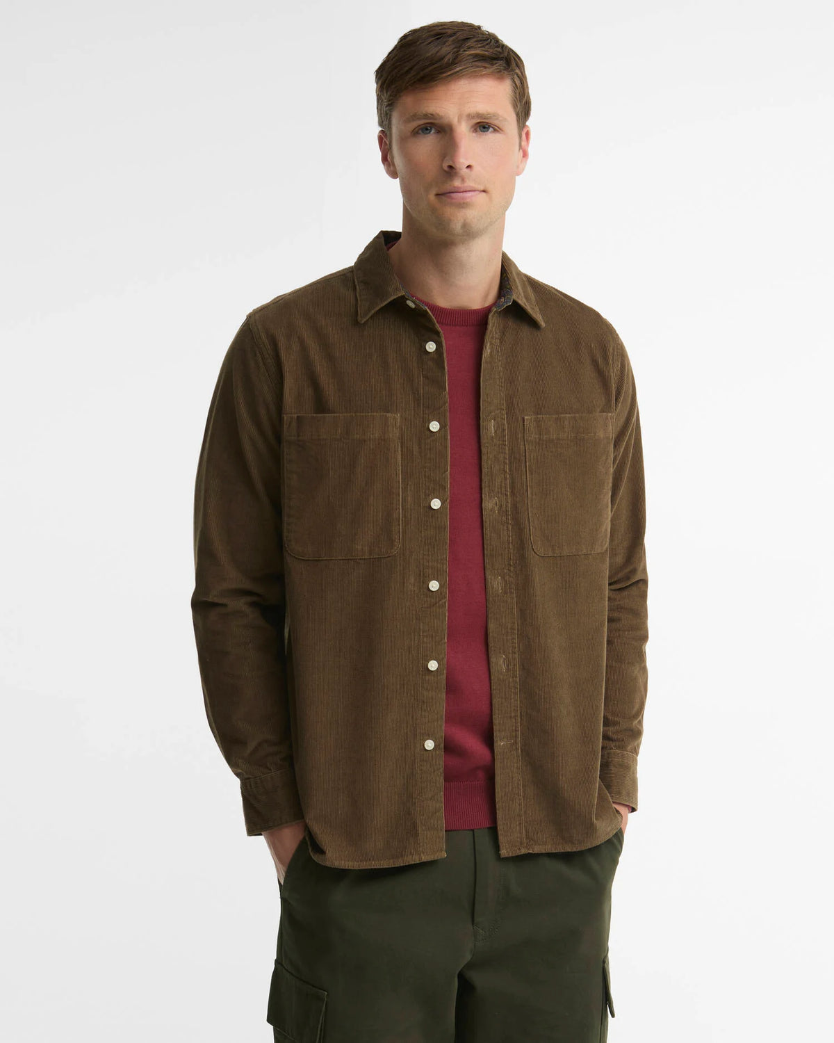 Men’s Cord Authentic-Fit Long-Sleeved Shirt product image