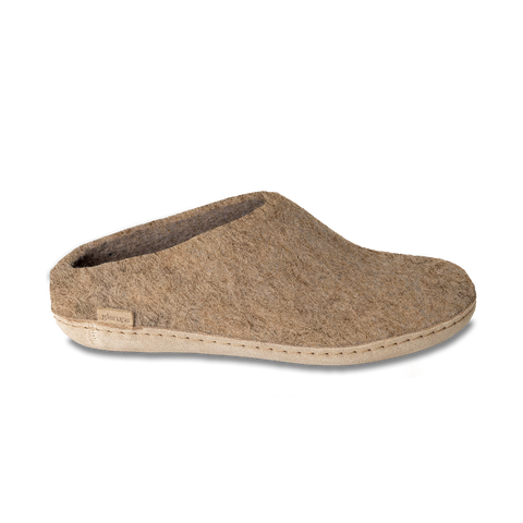 Leather Sole Slip-On Slippers