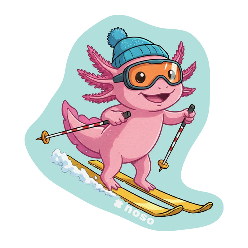 Skiing Axolotl Patch product image