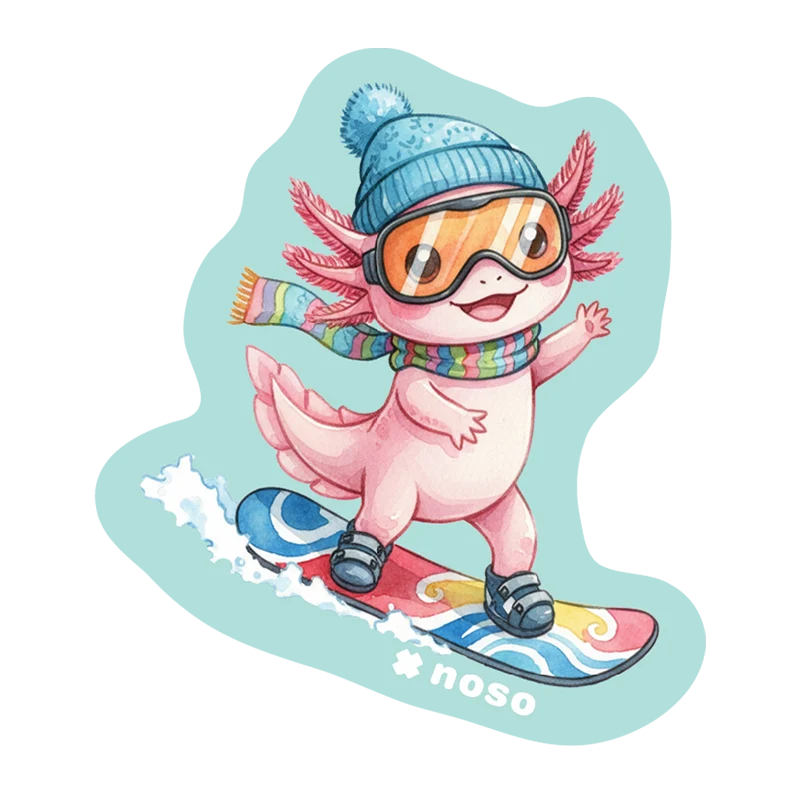 Snowboarding Axolotl Patch product image