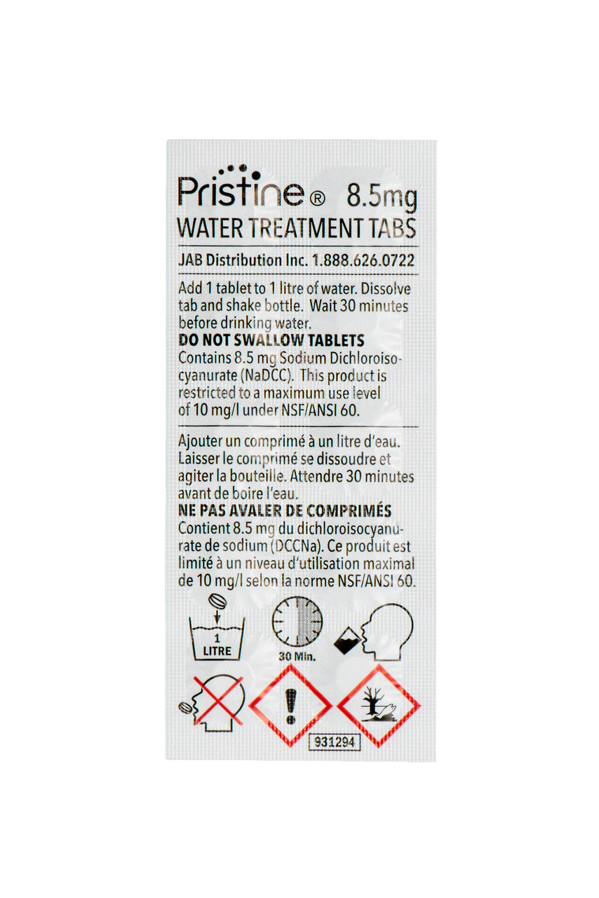 Pristine Water Treatment Tablets 1L