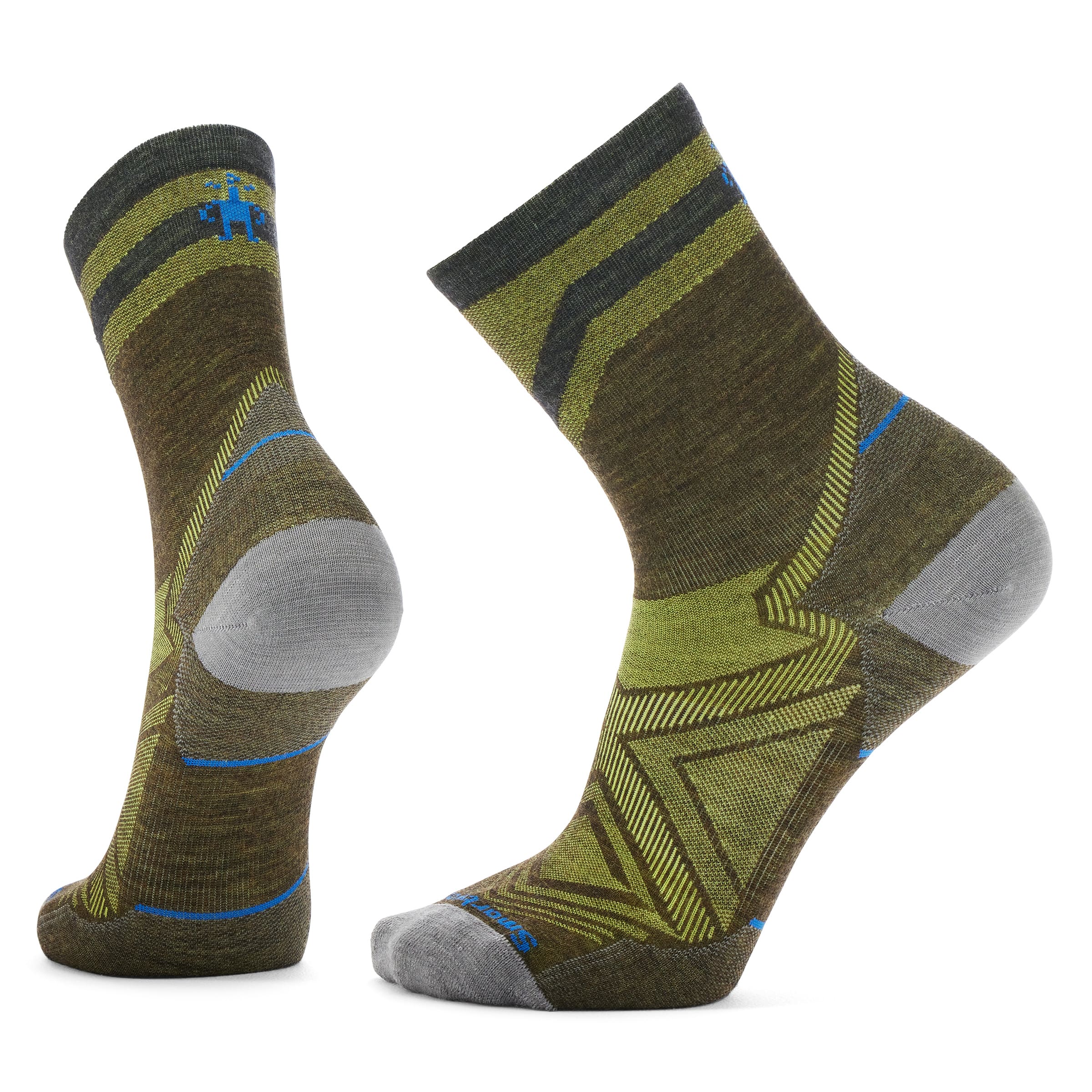 Run Zero Cushion Pattern Mid Crew Socks