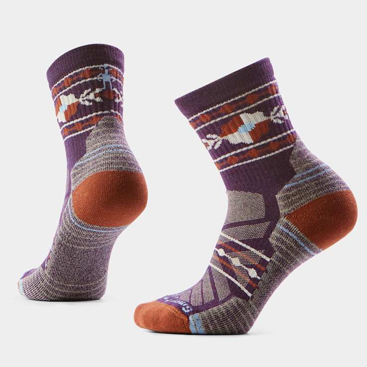Women's Hike Retro Floral Mid Crew Socks Light Cushion